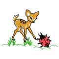 Bambi and bug free machine embroidery design